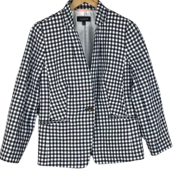 Talbots Jackets & Blazers - Talbots gang ham linen  blazer black and white size 2p new